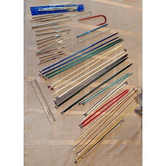 assorted Other - Vintage Assorted Knitting & Crochet Needles Lot Of 48 Items